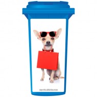 Chihuahua With Doggie Bag Wheelie Bin Sticker Panel